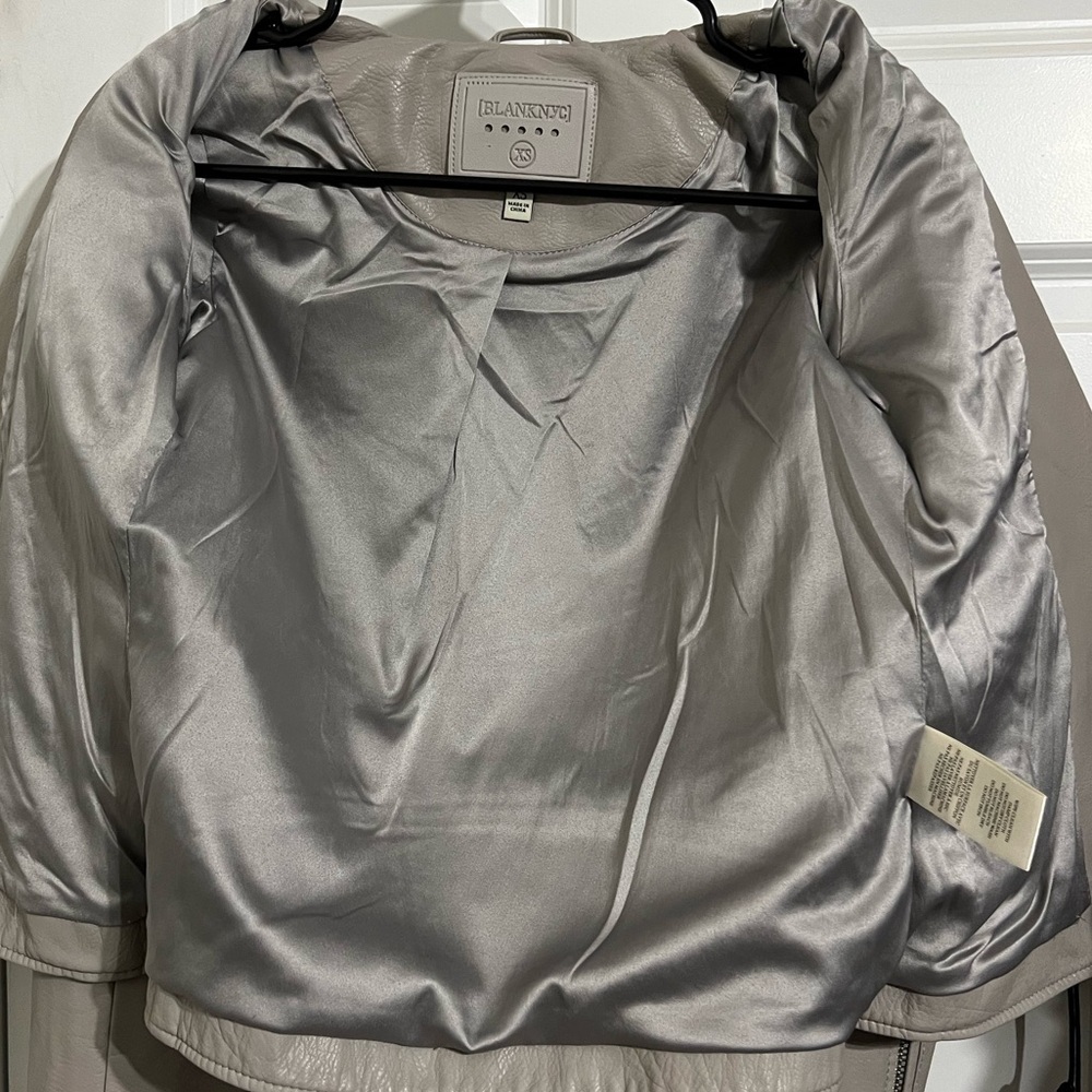 Blank NYC Vegan Leather Moto Jacket in Gray - Picture 4 of 4